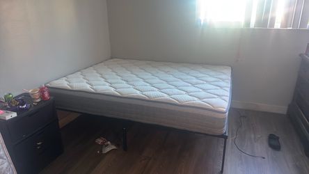 Queen size mattress, and bed frame