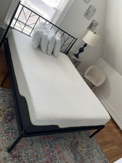 Queen Metal Bed frame With Foam Mattress 