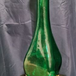 Green Vintage Glass Bottle Made In Spain