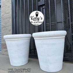 XXL Clay Planters 60 gal 27”x26” $150each