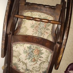 Vintage Foldable Rocking Wooden Chair 