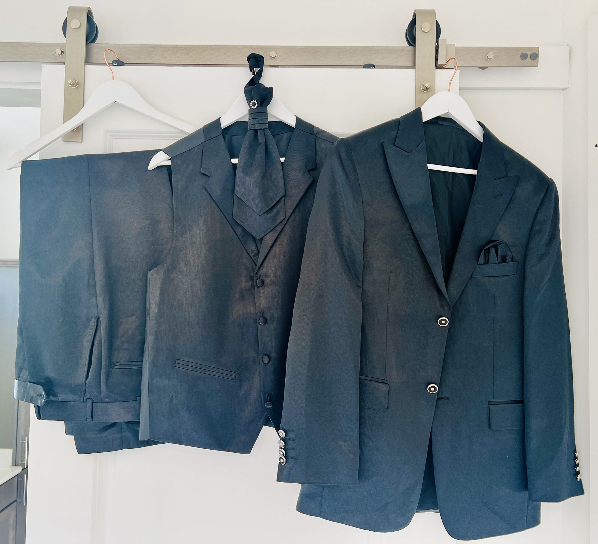 Men’s Four Piece Wedding Suit, Black