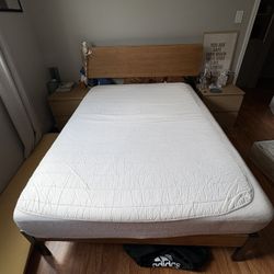 Modern Platform Bed Frame + Mattress + Mattress Topper – Complete Bedroom Setup