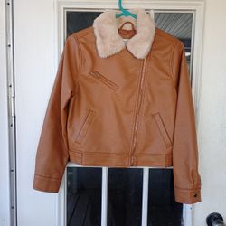 Denim Blvd Women's Faux Leather Moto Jacket Sz. S