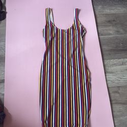 American Apparel Striped Bodycon Dress – Open Back – Size (Small)