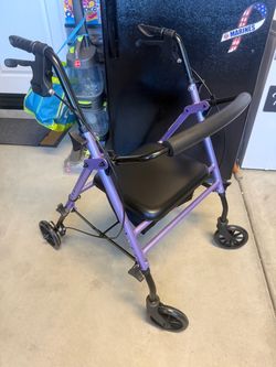 Purple 4-Wheel Rollator Walker with Seat