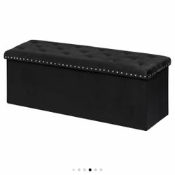 Black storage Bench Ottoman 