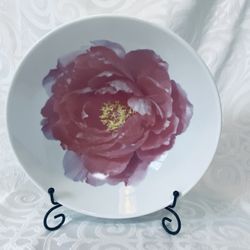 Isaac Mizrahi 10" Serving Bowl Pink/Red Peony Discontinued 2005 EUC