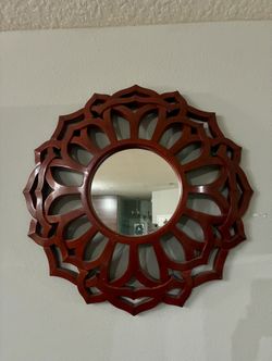 Red Large Flower Mirror