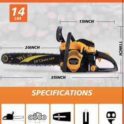 WTHW 63CC Gas Powered Chainsaw 20...