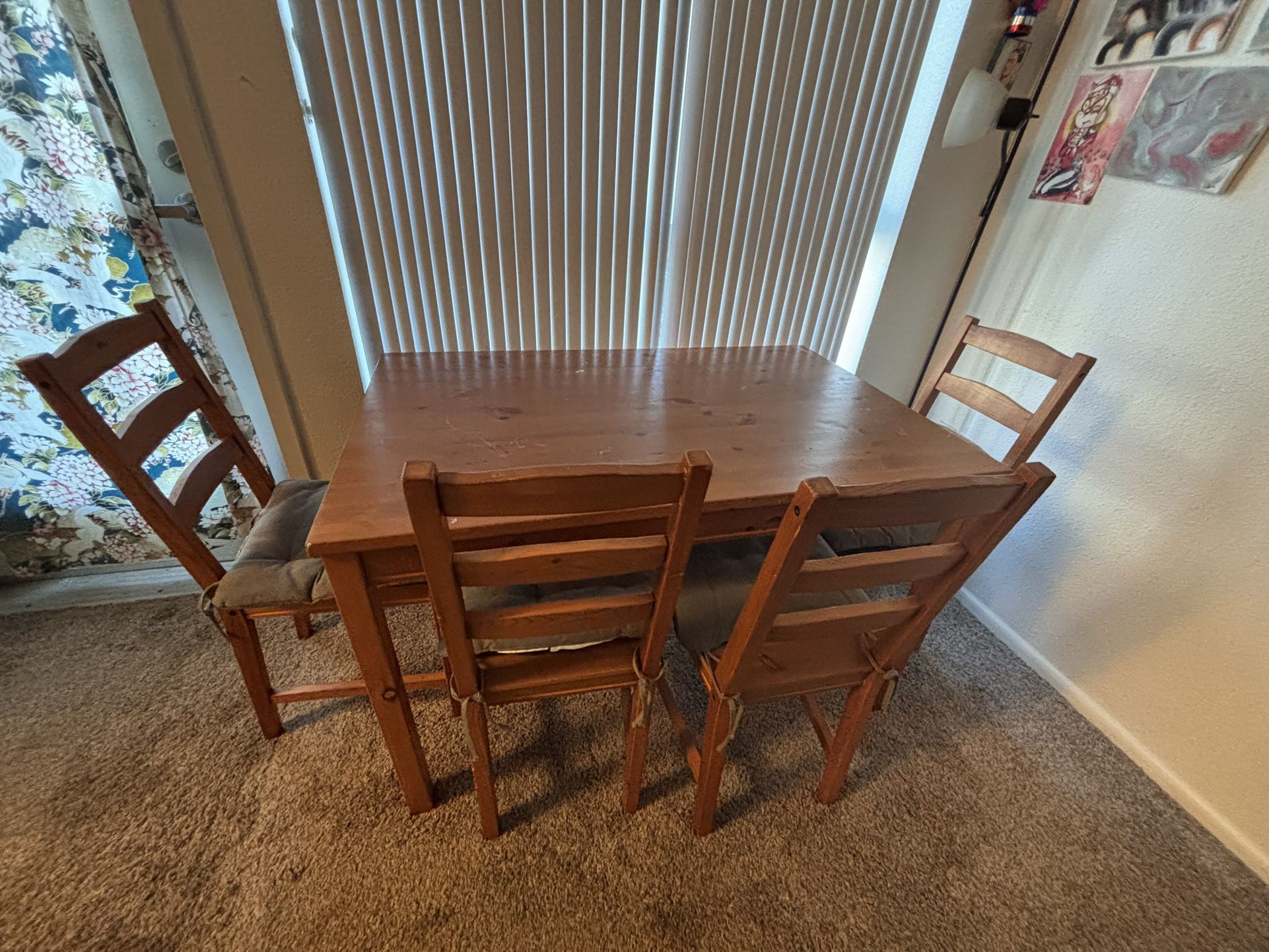 IKEA Kitchen Table and Chairs With Cushions
