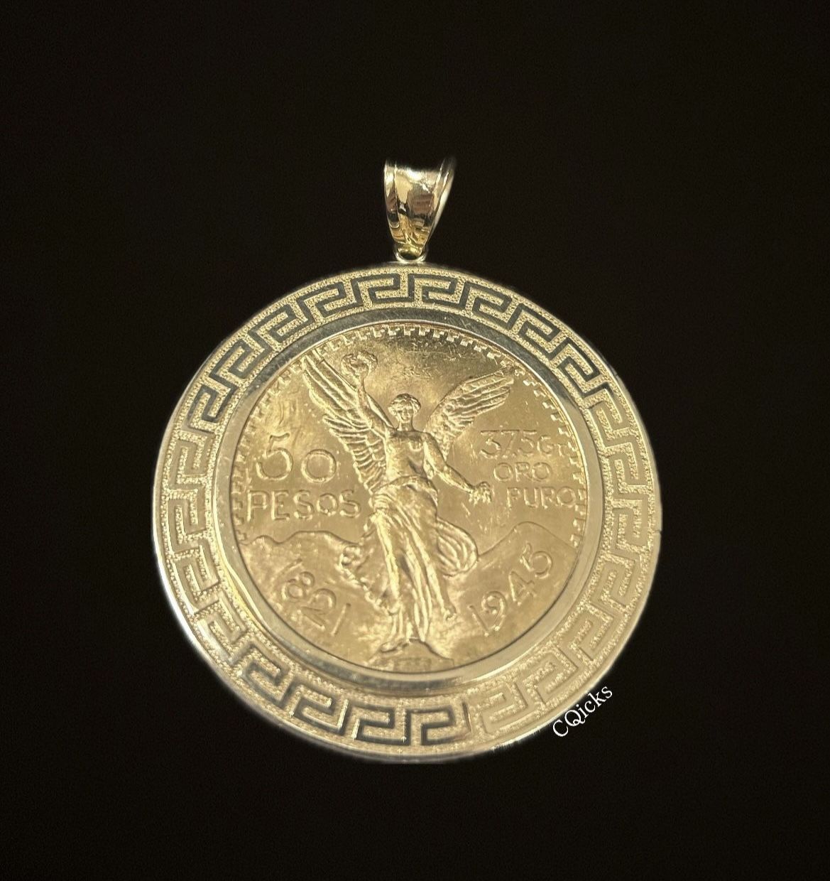 Centenario 50 Peso Coin 1945 With Bezel