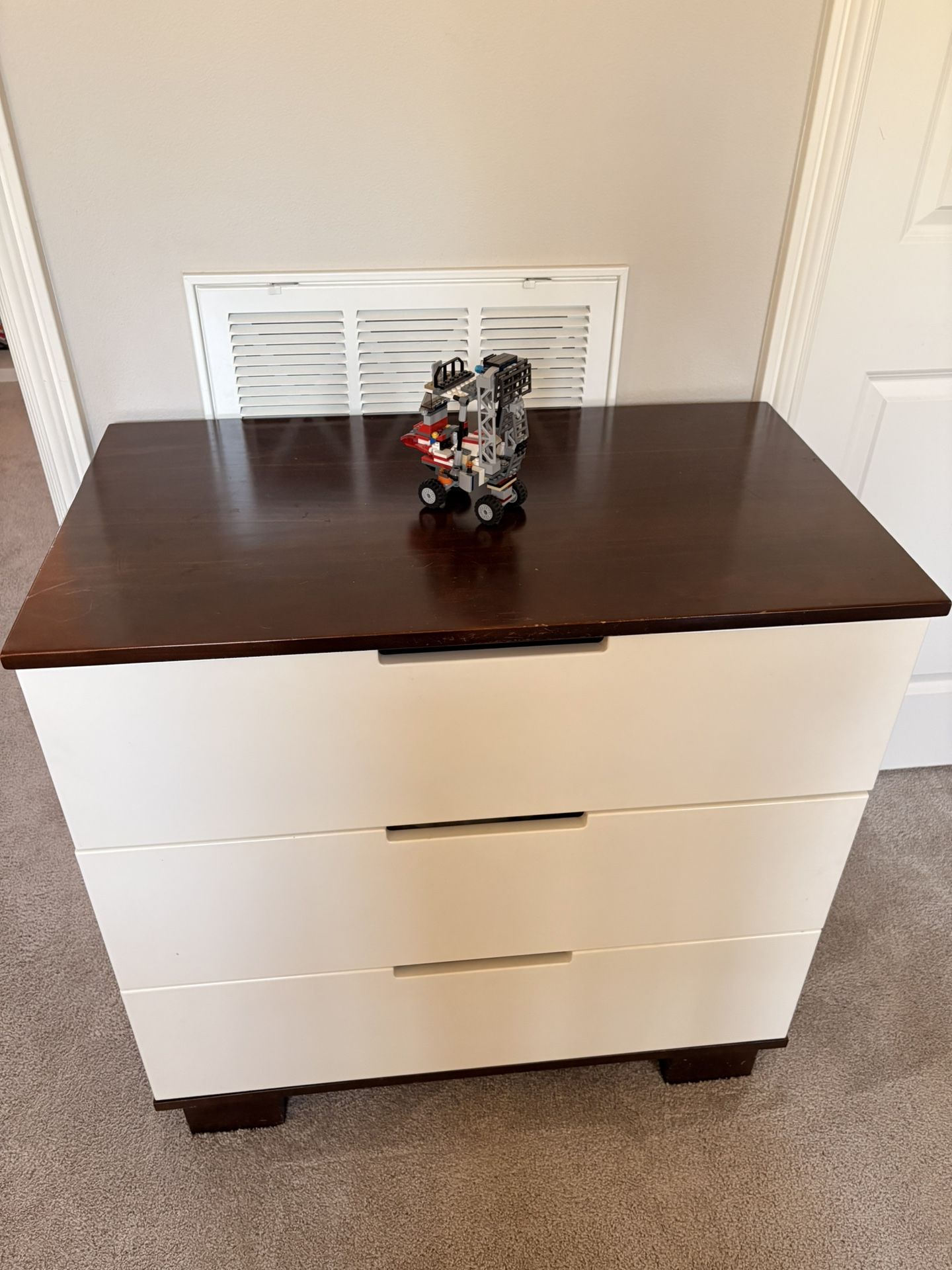 3 Wooden Drawer Dresser w/ Diaper Changing Station