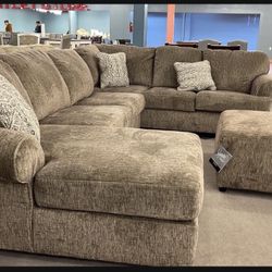 3 Piece Modern Large Fabric Sectional Sofa / Living Room 👍 Fastest Delivery 🚚  Brand New 🌟 