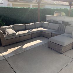 Outdoor Sectional With Side Tables 