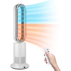 34 Inch Bladeless Tower Fan with Remove, Heater and Fan Combo for Indoor Use, Cooling Oscillating F