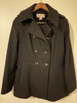 Black Wool Peacoat Women's