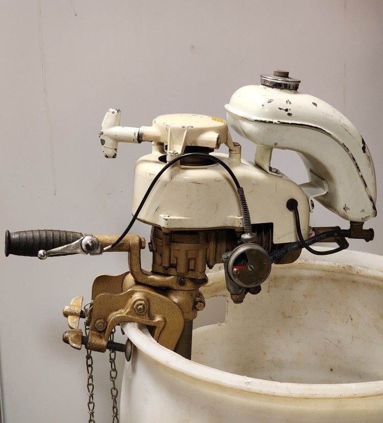 Rare European J.A. Prestwich JAP 2-Stroke Outboard Motor - Runs