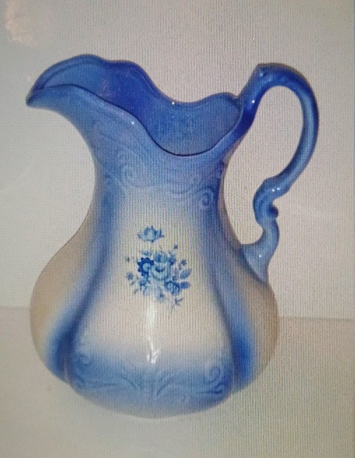 Vintage Blue Ironstone Pitcher