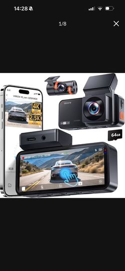 Brand new in box VIRROW Dash Cam Front and Rear: 4K+2.5K Dash Camera for Cars with Touch Screen 3.39" - Dashcam with WiFi APP Control 64GB Parking Mod