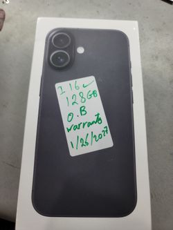 Iphone 16 , 128gb, Unlocked,  open box , warranty till Jan 2027