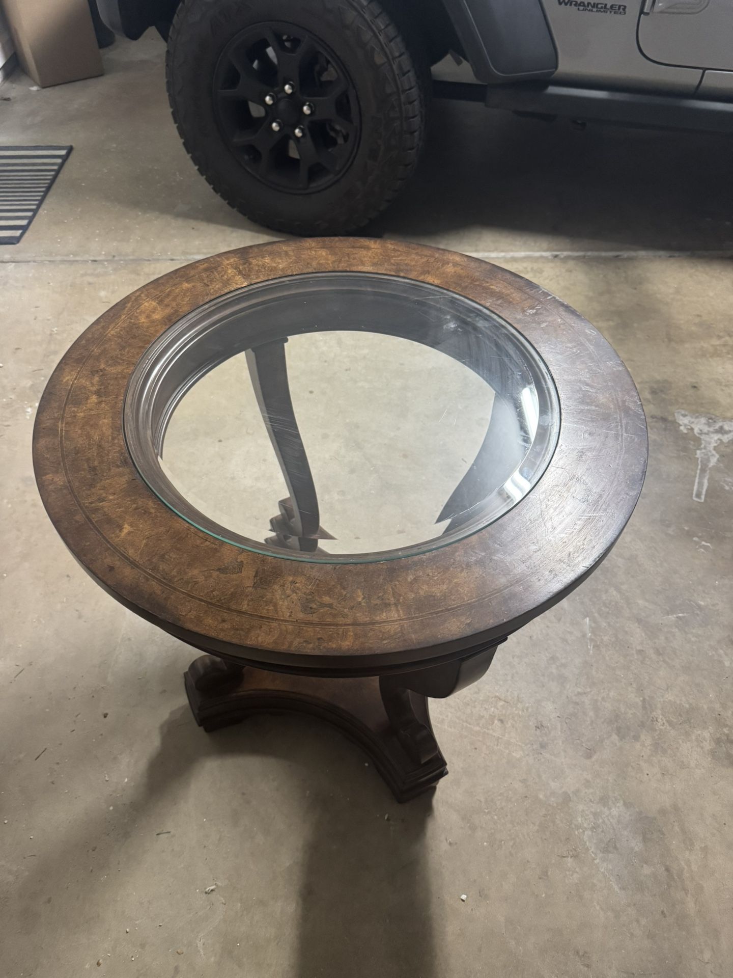 Burlwood End Table
