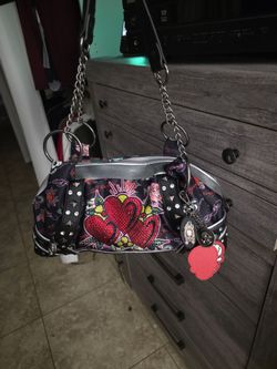 Ed Hardy Tattoo Print Shoulder Bag