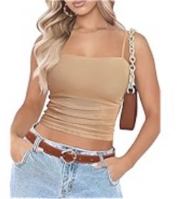 SMALL Bralettes for Women Spaghetti Strap Mesh Tank Top Tube Slim Y2K Camisole Ultra-Cropped Tops Lightweight