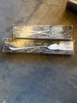 Silver-Plated Cake Tong and Large Spoon Set