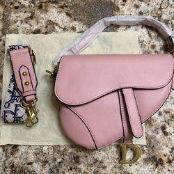 CD Saddle Bag Pink Leather