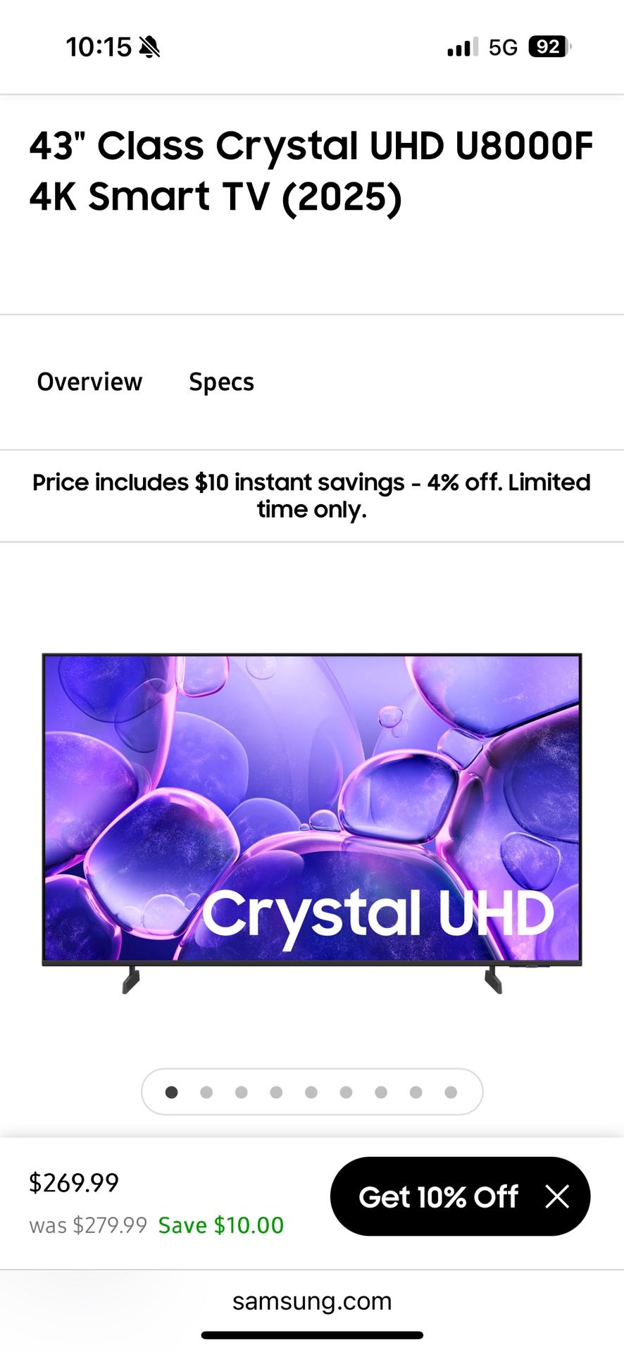 43“ Samsung Crystal Vision UHD