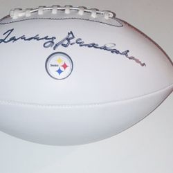 TERRY BRADSHAW SIGNED AUTOGRAPHED PITTSBURGH STEELERS F/S WHITE FOOTBALL JSA COA