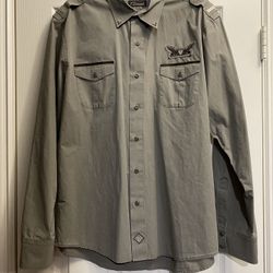 7 Diamonds Men’s Long Sleeve Shirt Military Army Style Sz XL 