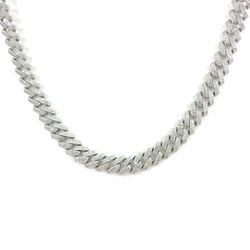 925 Sterling Silver CZ Monaco Cuban Necklace | 22 Inches, 12mm