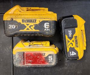 3 pack Dewalt 20v Lithium batteries 4ah 5ah 6ah