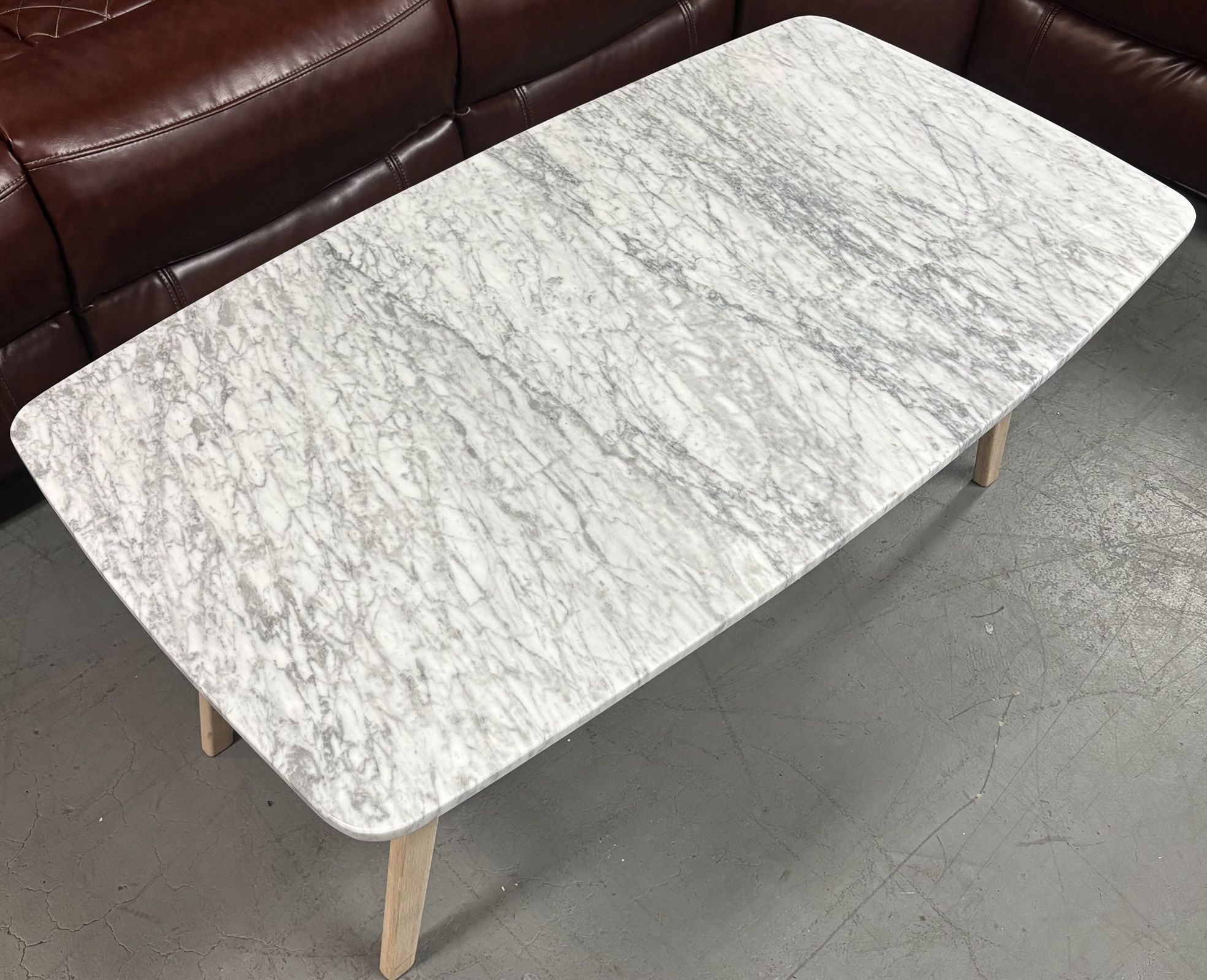 Stunning Real Marble & Wood Coffee Table