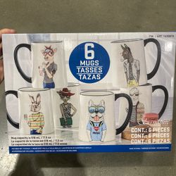 NWT signature house Animal mug 6pcs set