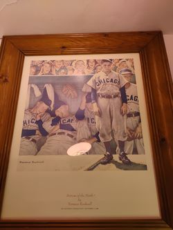 Norman Rockwell “Bottom of the Ninth” Framed Print Vintage 70s Chicago Cubs