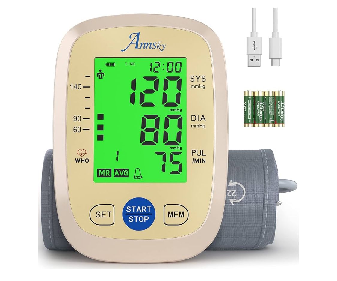 Blood Pressure Monitor  Machine Upper Arm Large Cuff(8.7"-15.7" Adjustable &  Portable Blood Pressure Monitors for Home & Fingertip Pulse Oximet - $60