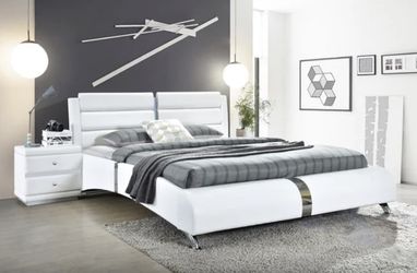 Vegas White & Black  Platform Bed - Queen, King