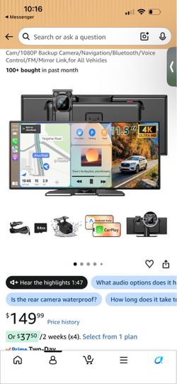 Wireless CarPlay screen