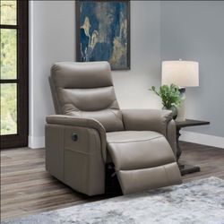 Palermo Italian gray  leather power recliner costco sells $899