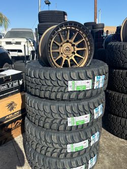 4 NEW RIMS LOCK BRONZE 6x139 17's / with #4 new tires LT 265/70/17 Crosswind MT INSTALLATION AND BALANCE INCLUDED