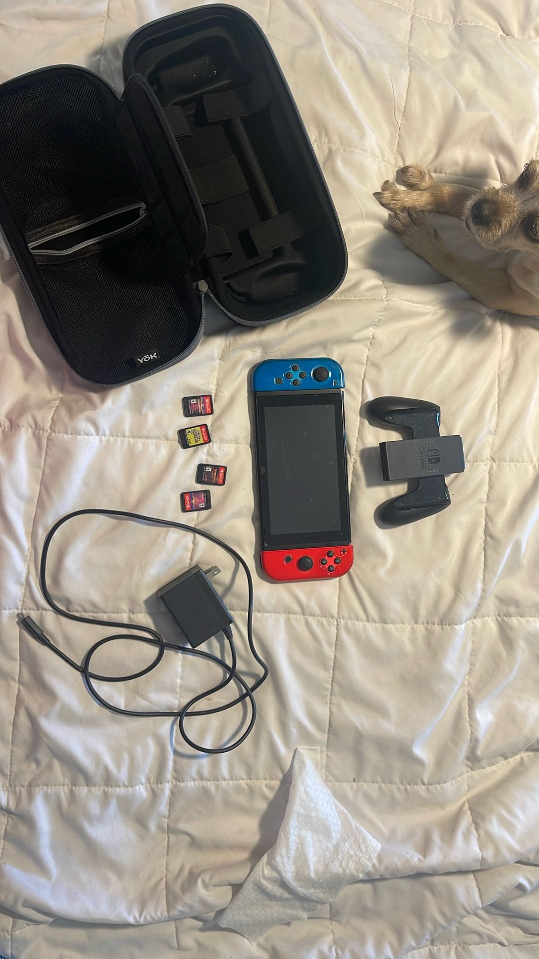Nintendo switch with four games