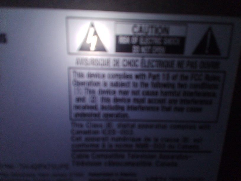 56 Inch TV Panasonic No Remote 