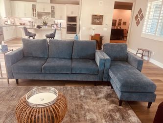 Slate Blue 3-Piece Living Room Set Like new