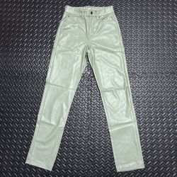 American Eagle Pants Vegan Leather Super High Rise Straight Stretch Size 000 NEW