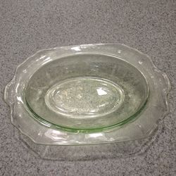 Green Glass Serving Bowl