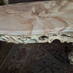 Victorian Style Sofa And Chair And Table Set