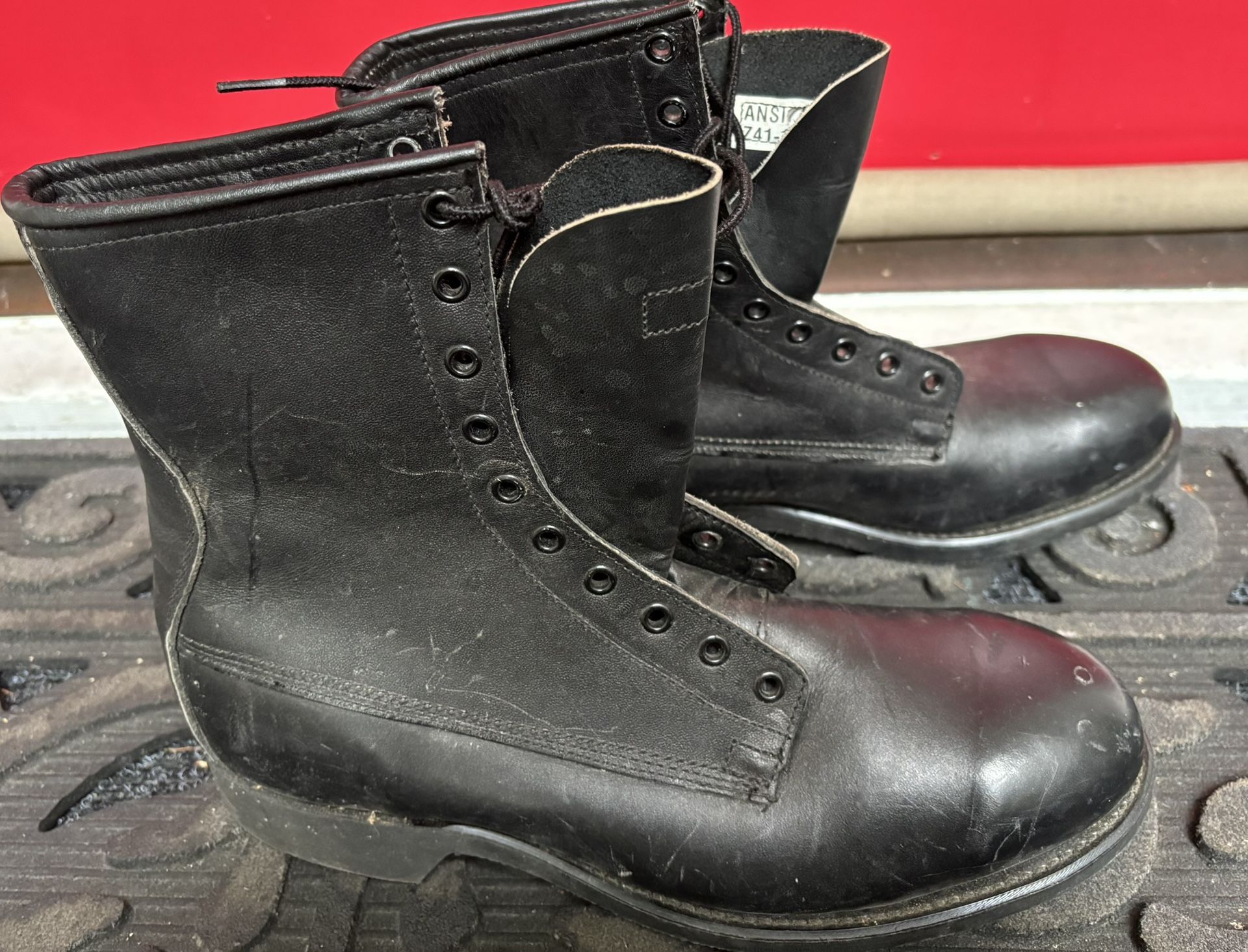 Military Surplus Safety Steel Toe Work Boots, Men’s 9.5 R
